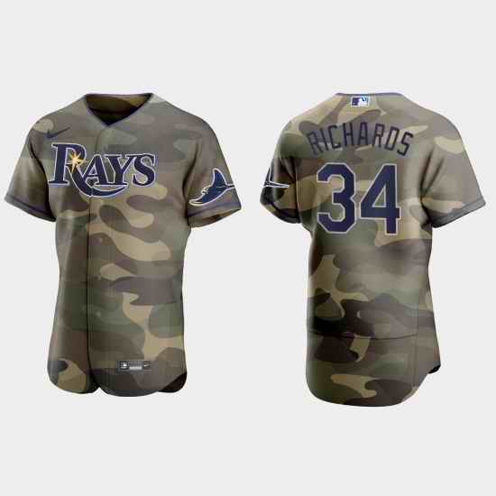 Tampa Bay Rays 34 Trevor Richards Men Nike 2021 Armed Forces Day Authentic MLB Jersey  Camo